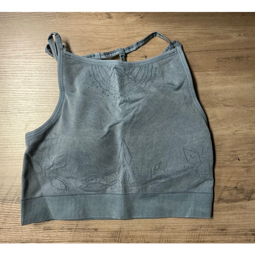 Gymshark High Neck Strappy Sports Bra Charcoal Grey Size M GLSB3685